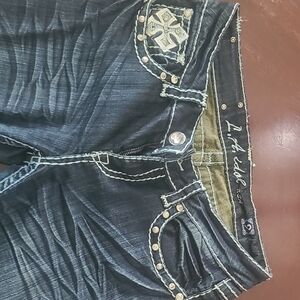 Dark Blue Embellished Jeans